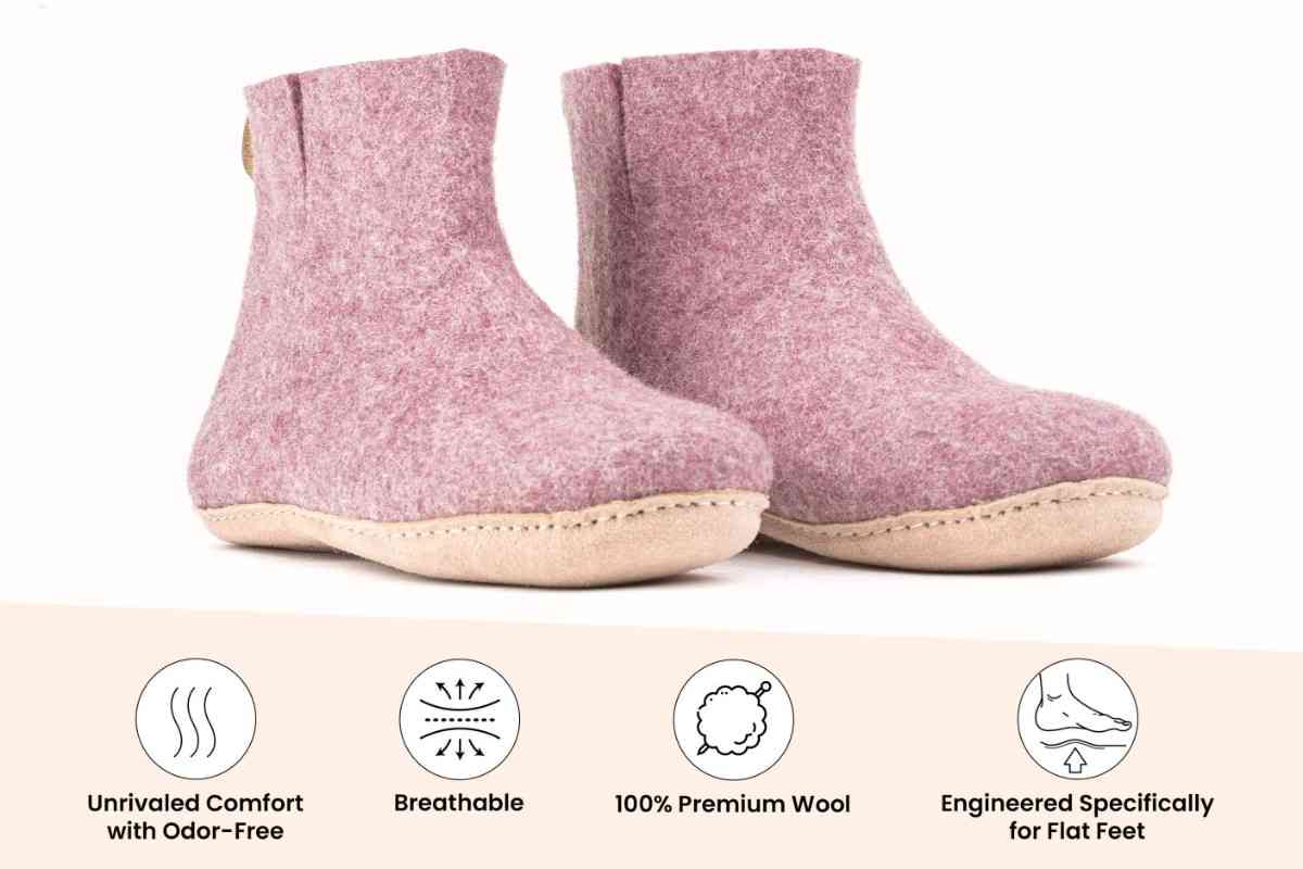Bottes d'intérieur à semelles en cuir-Lavande