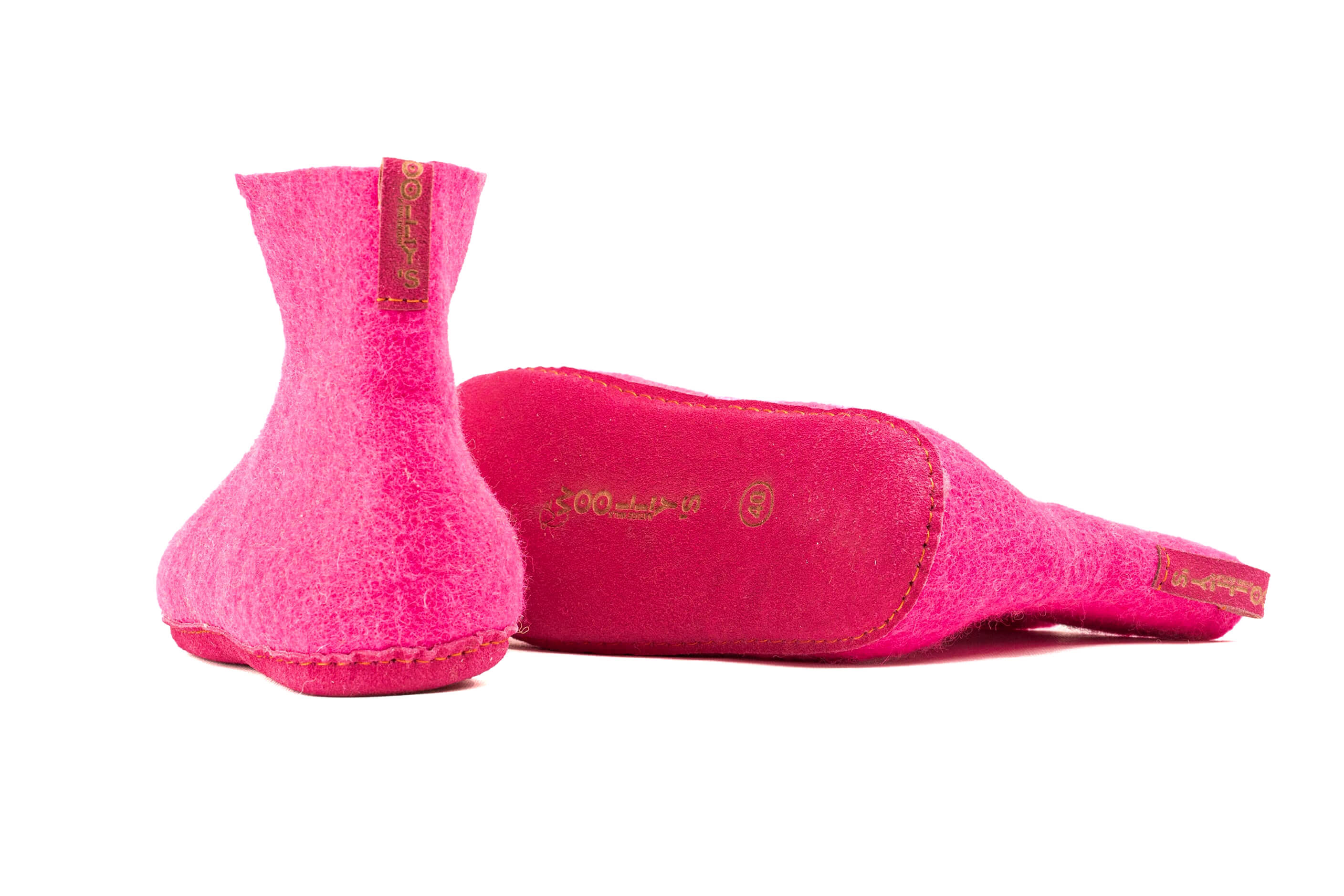 Indoor Boots With Leather Sole - Fuchsia