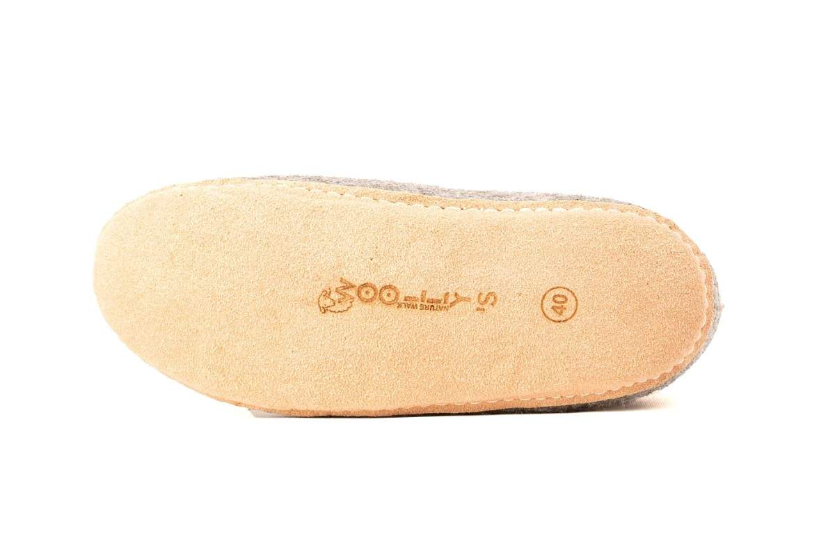 Stivali da interno con suola in pelle - Grigio naturale