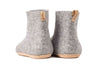 Botas de Interior con Suela de Cuero - Gris Natural