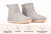 Botas de Interior con Suela de Cuero - Gris Natural