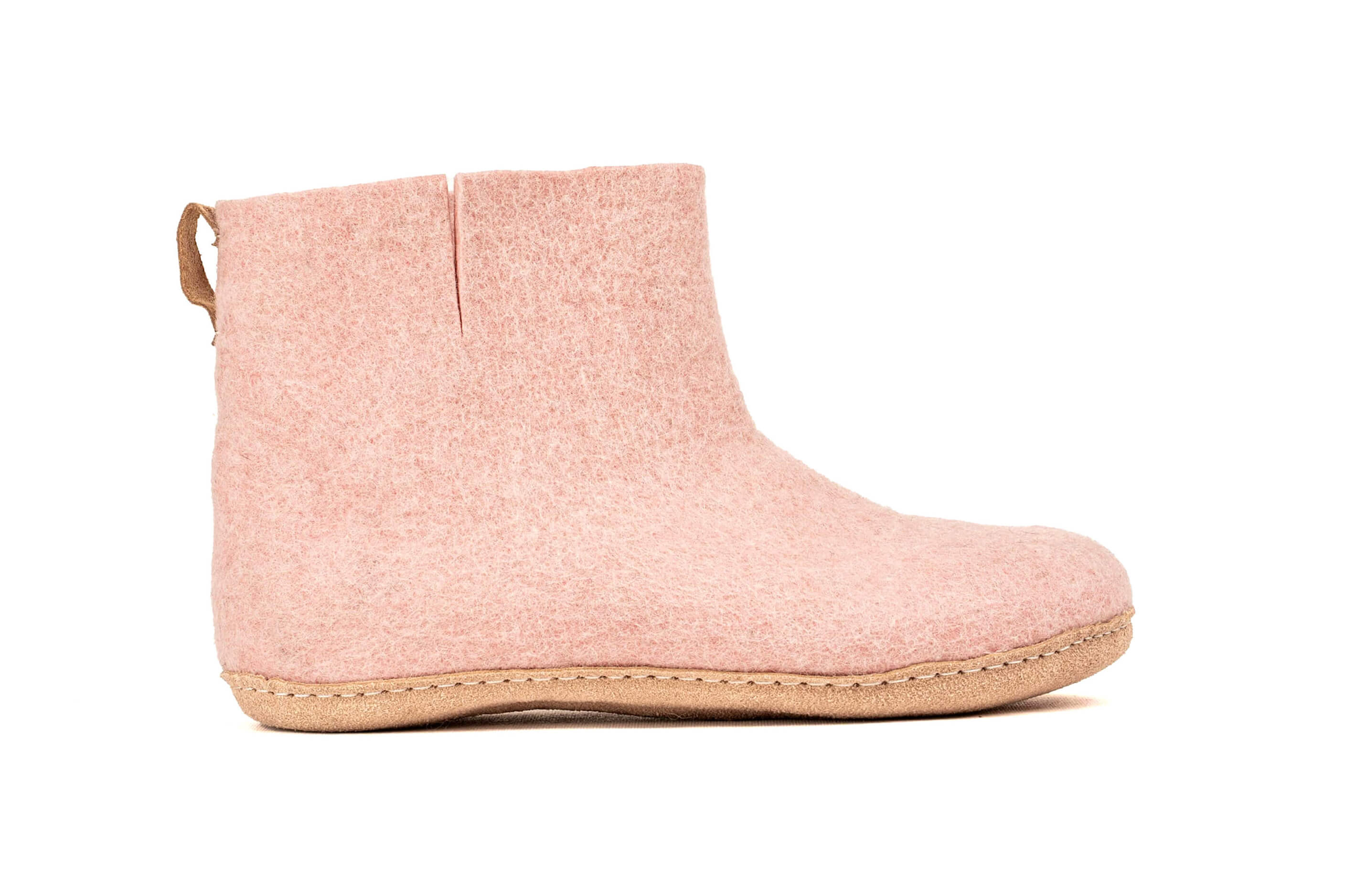 Indoor Boots With Leather Sole - Baby Pink