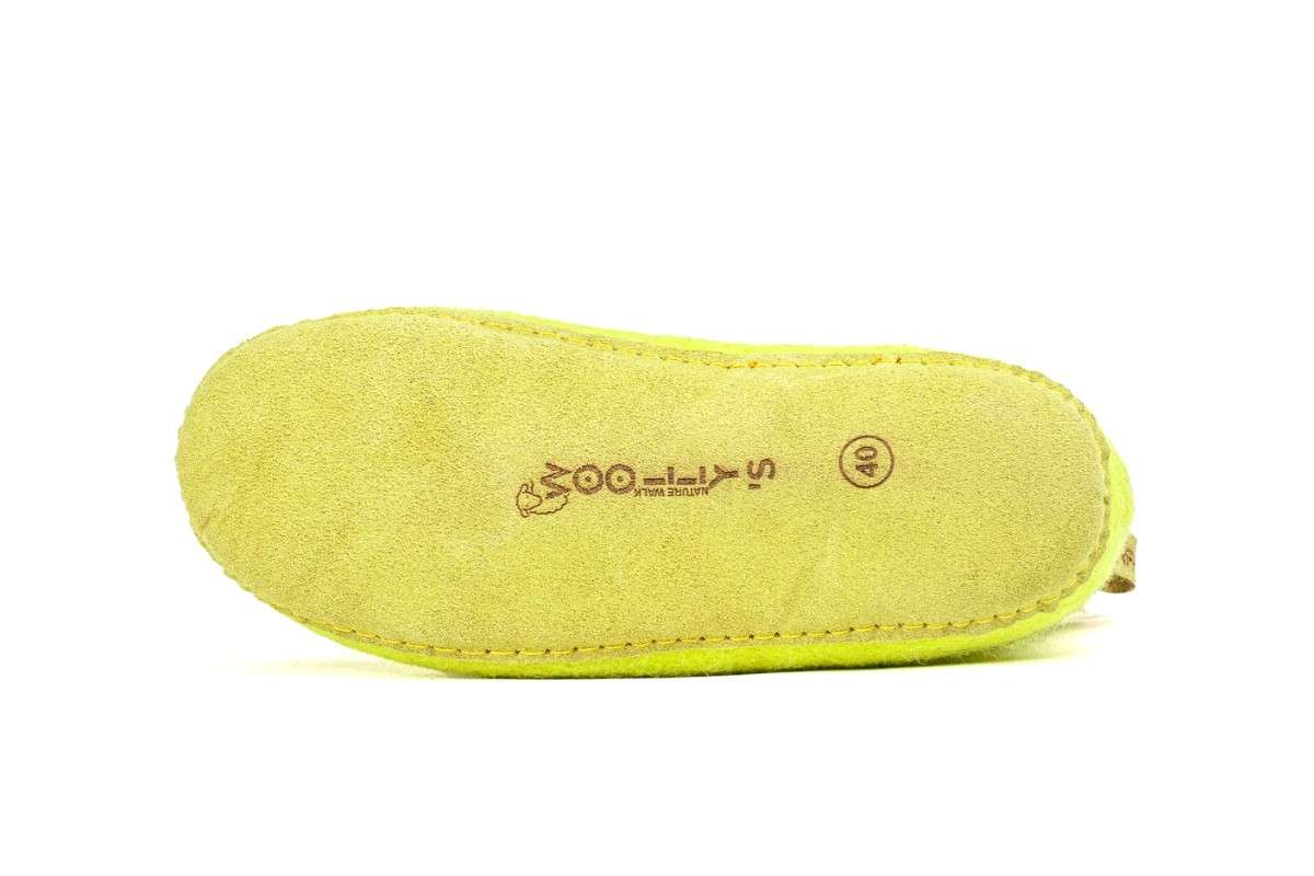 Bottes d'intérieur à semelles en cuir-Vert citron