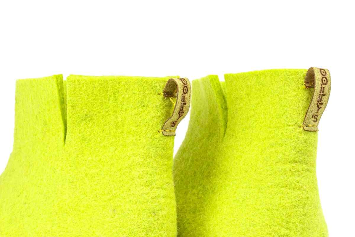Bottes d'intérieur à semelles en cuir-Vert citron