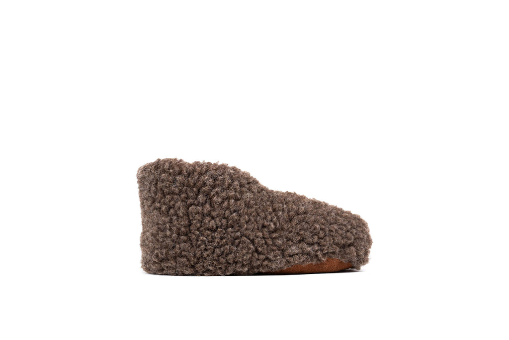 handmade Sherpa Woolen felt Shoes- Brown