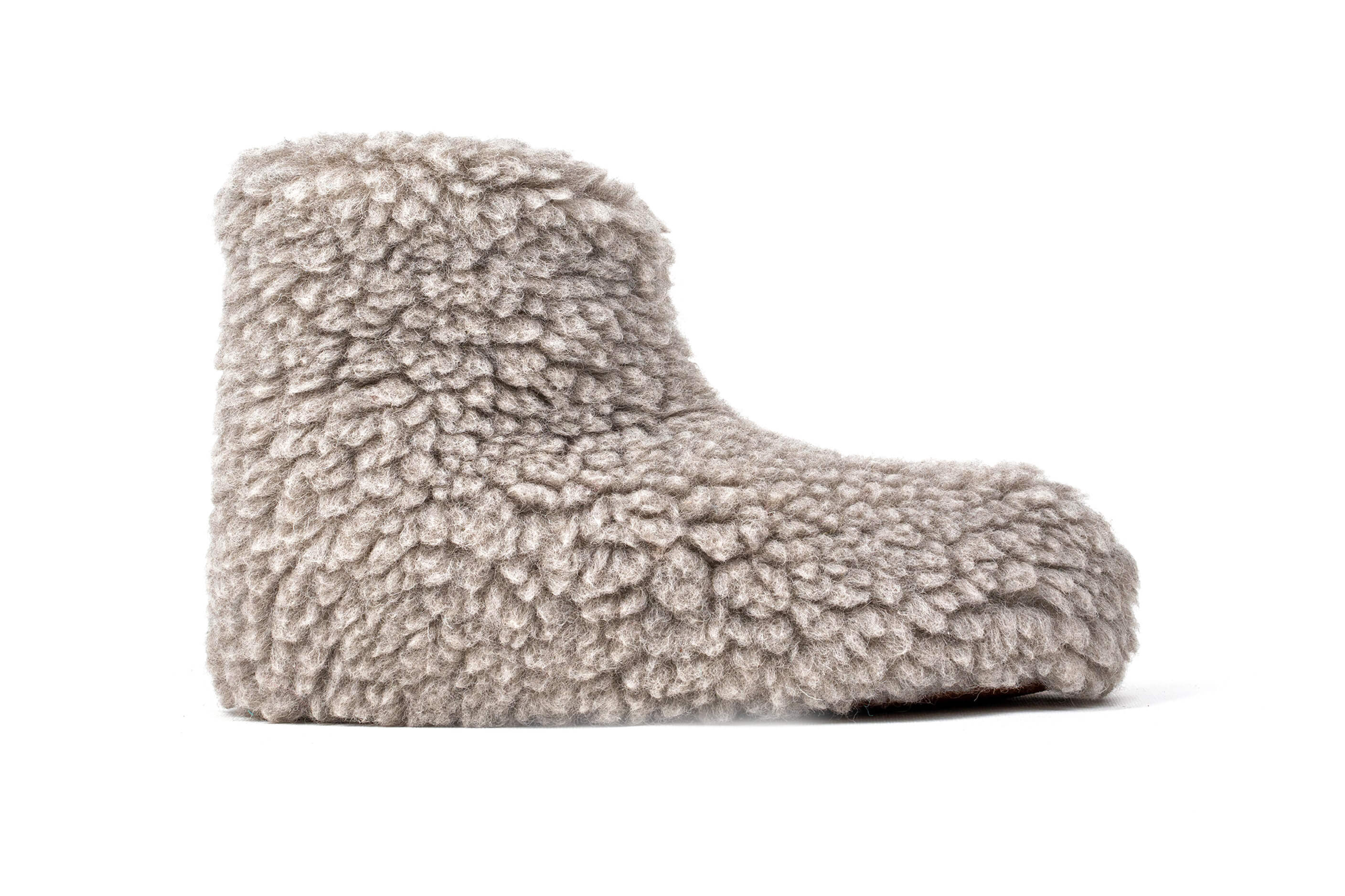 Sherpa Woollen Boots - Light Grey