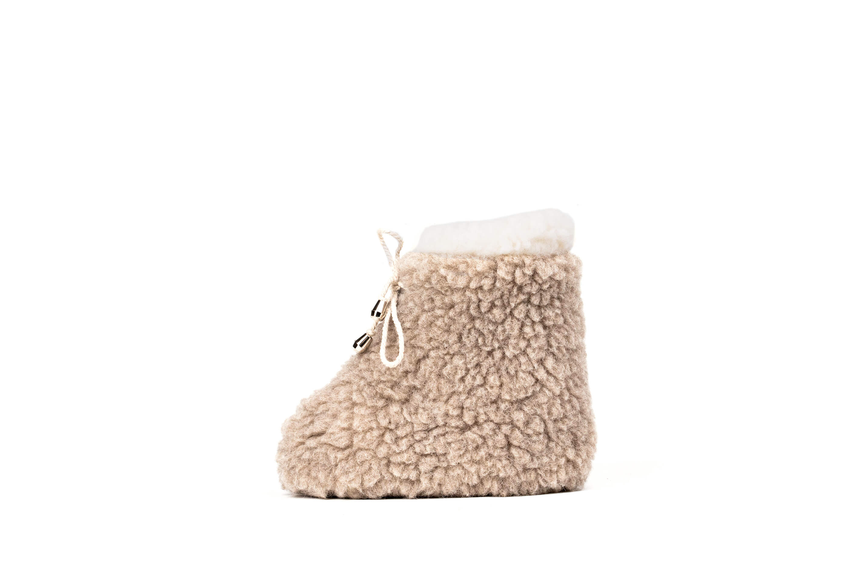 Sherpa Woollen Kids Boots - Inside White /Outside Light Brown