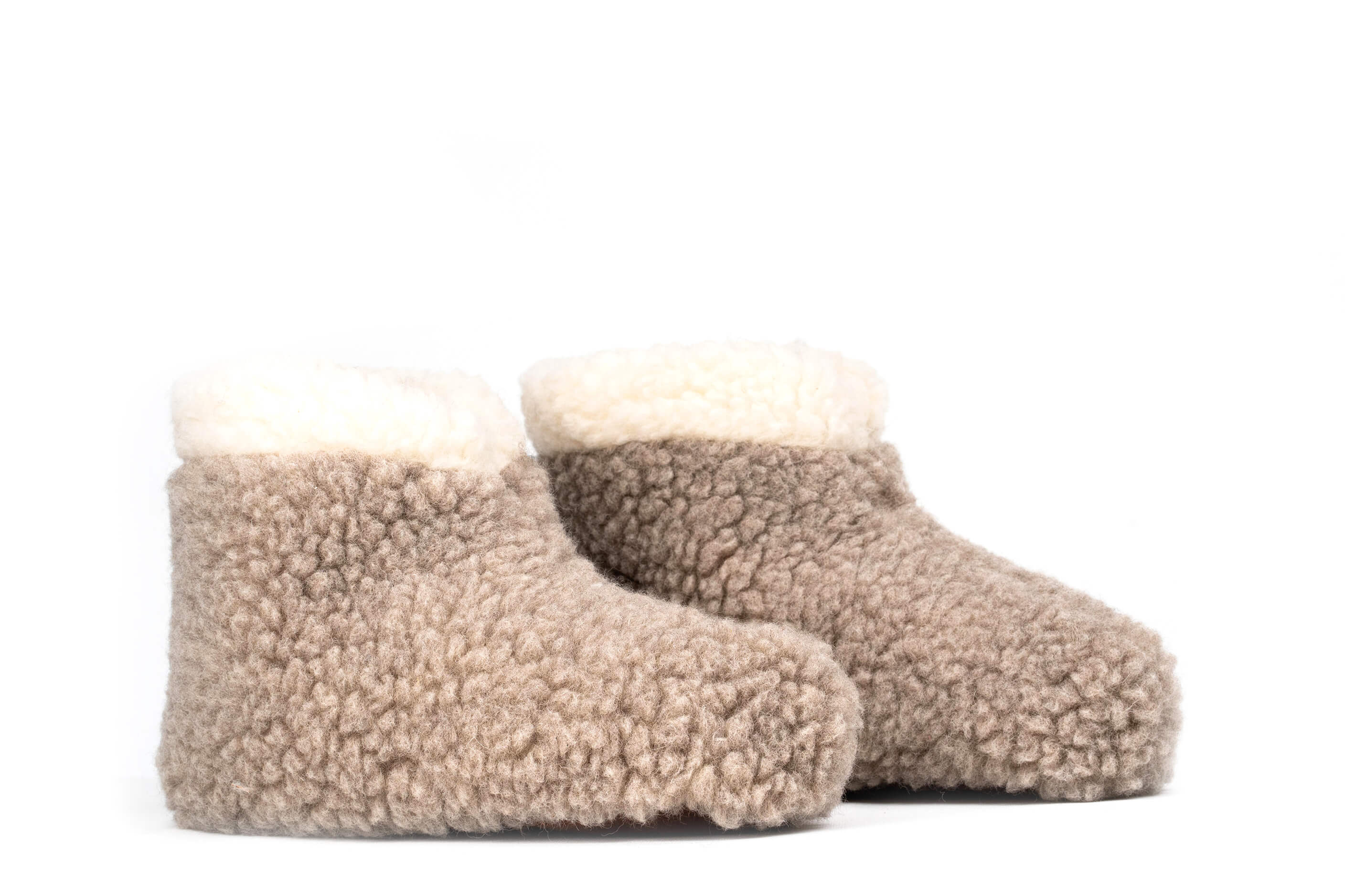 Sherpa Woollen Boots - Inside White /Out Side Light Brown