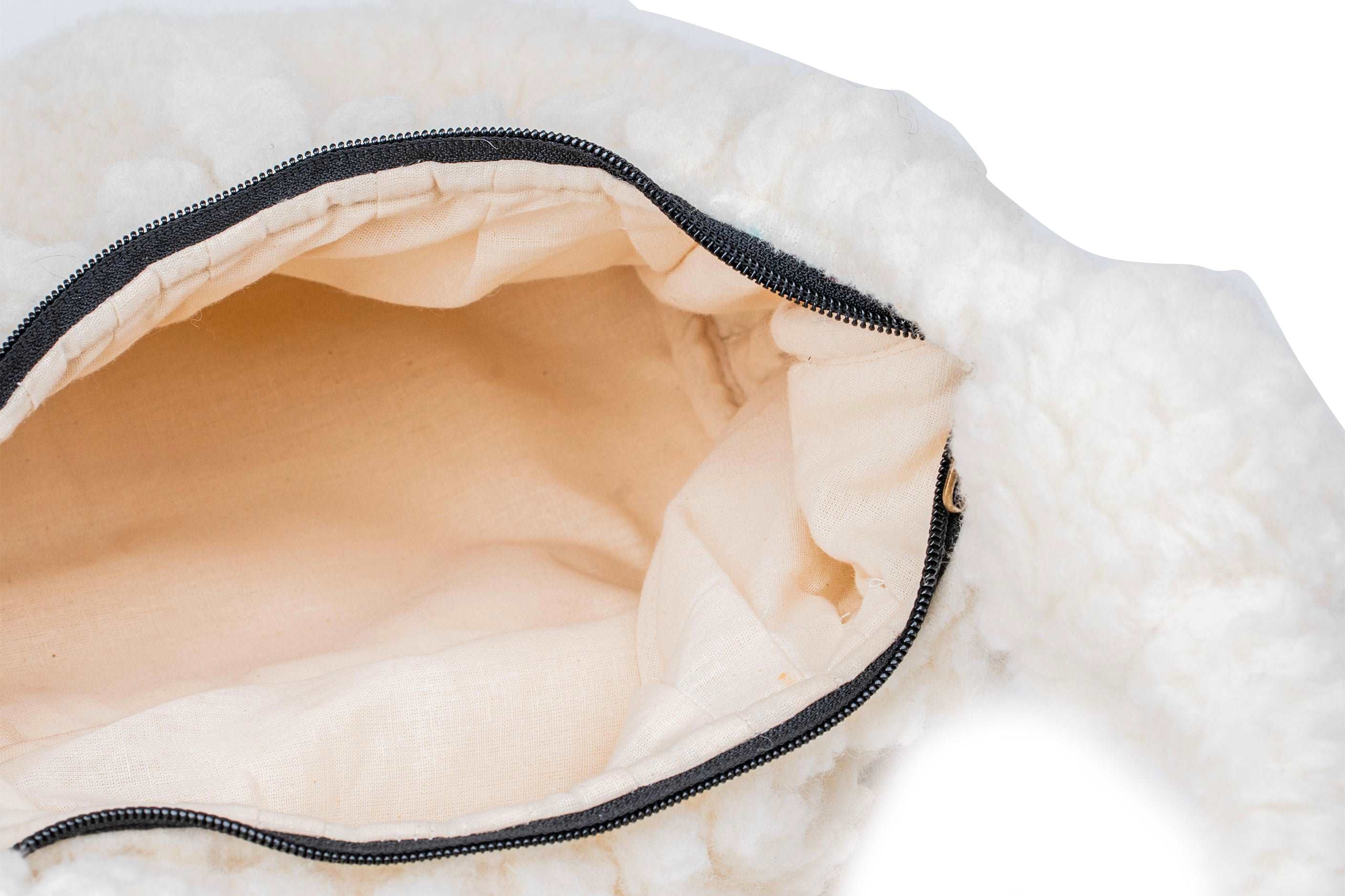 Woollyes Felted Sherpa Woollen Bag - White For Ladies