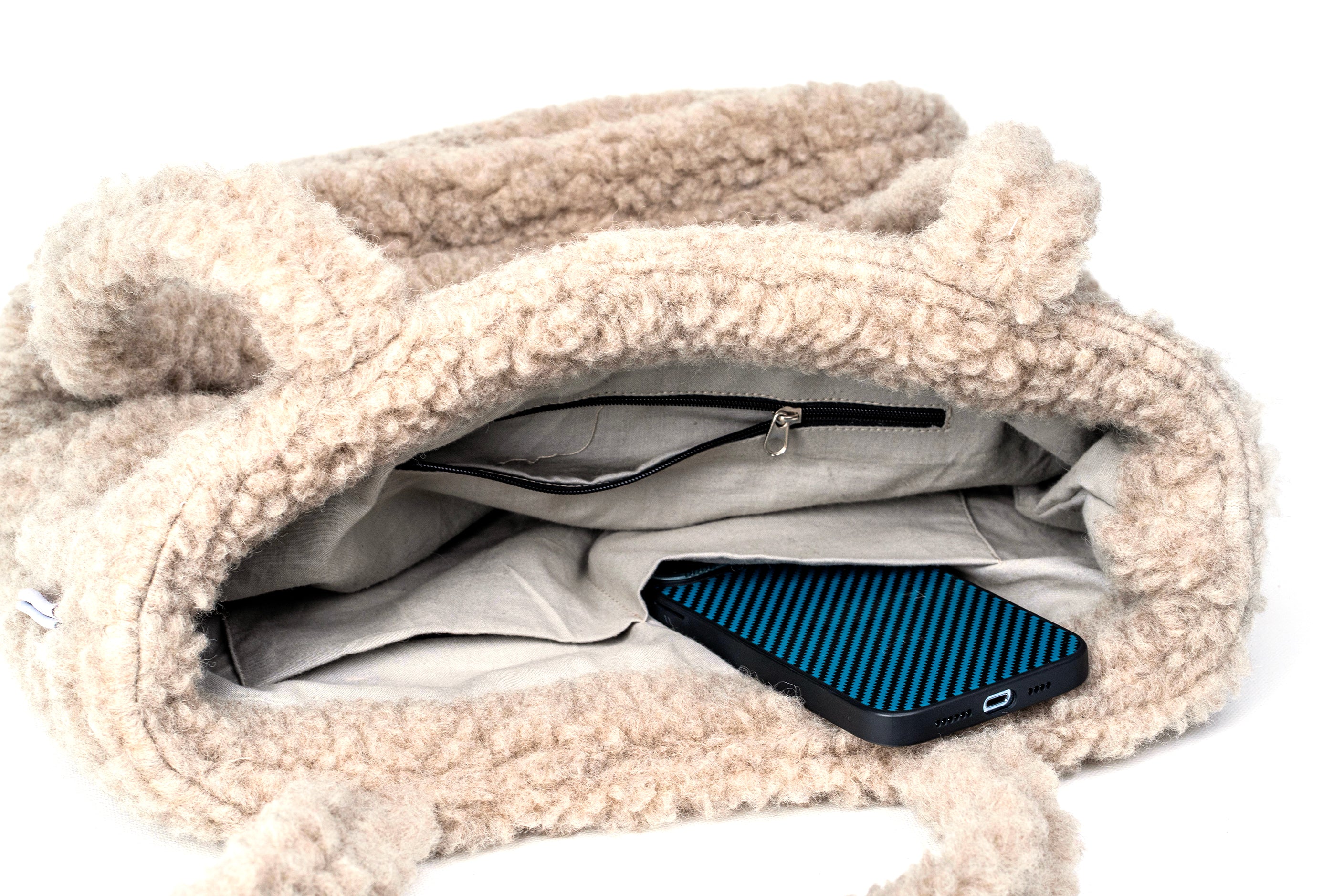 Sherpa Woolen Backpacks Bag- Grey - Woollyes