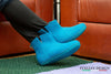 Indoor Boots With Leather Sole - Turquoise - Woollyes
