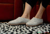 Indoor Open Heel Slippers With Leather Sole - Light Brown - Woollyes