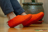 Indoor Shoes With Leather Sole - Orange - Woollyes