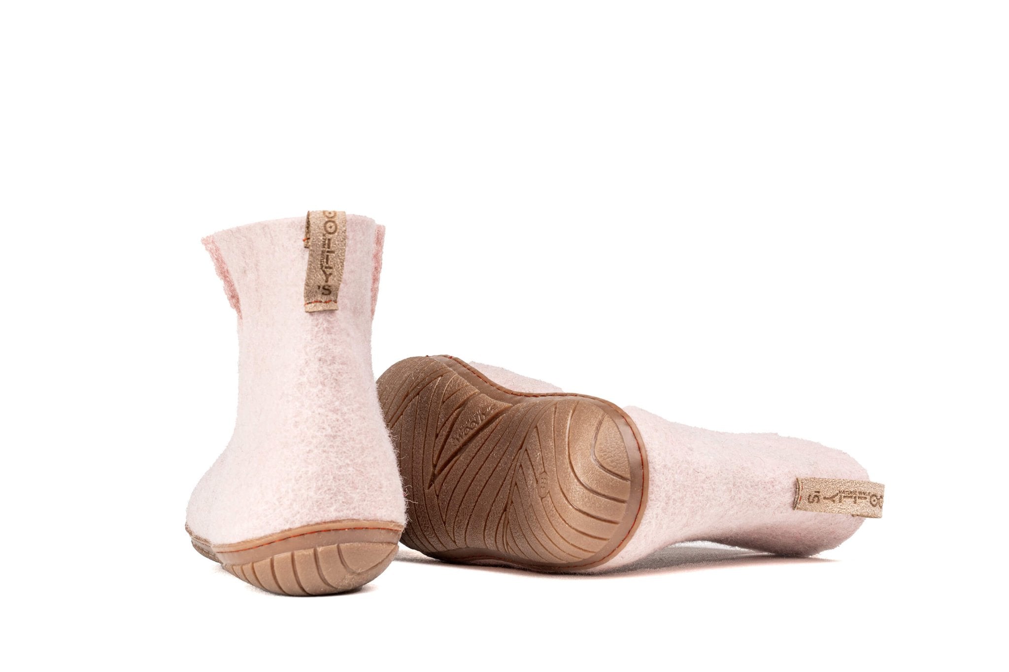Outdoor Low Boots With Rubber Sole - Baby Pink - Woollyes