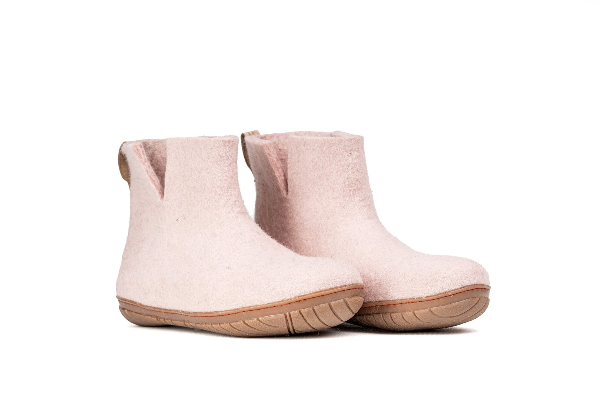 Outdoor Low Boots With Rubber Sole - Baby Pink - Woollyes