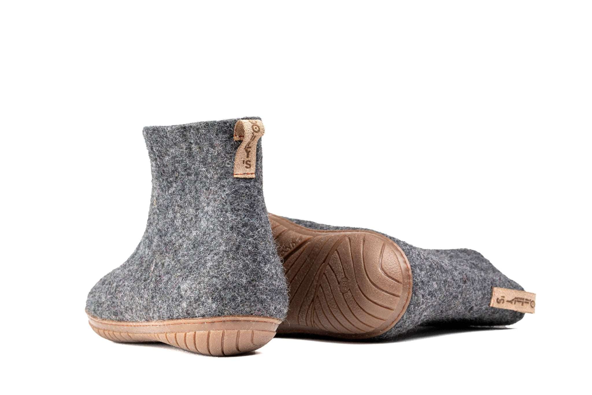 Outdoor Low Boots With Rubber Sole - Charcoal - Woollyes