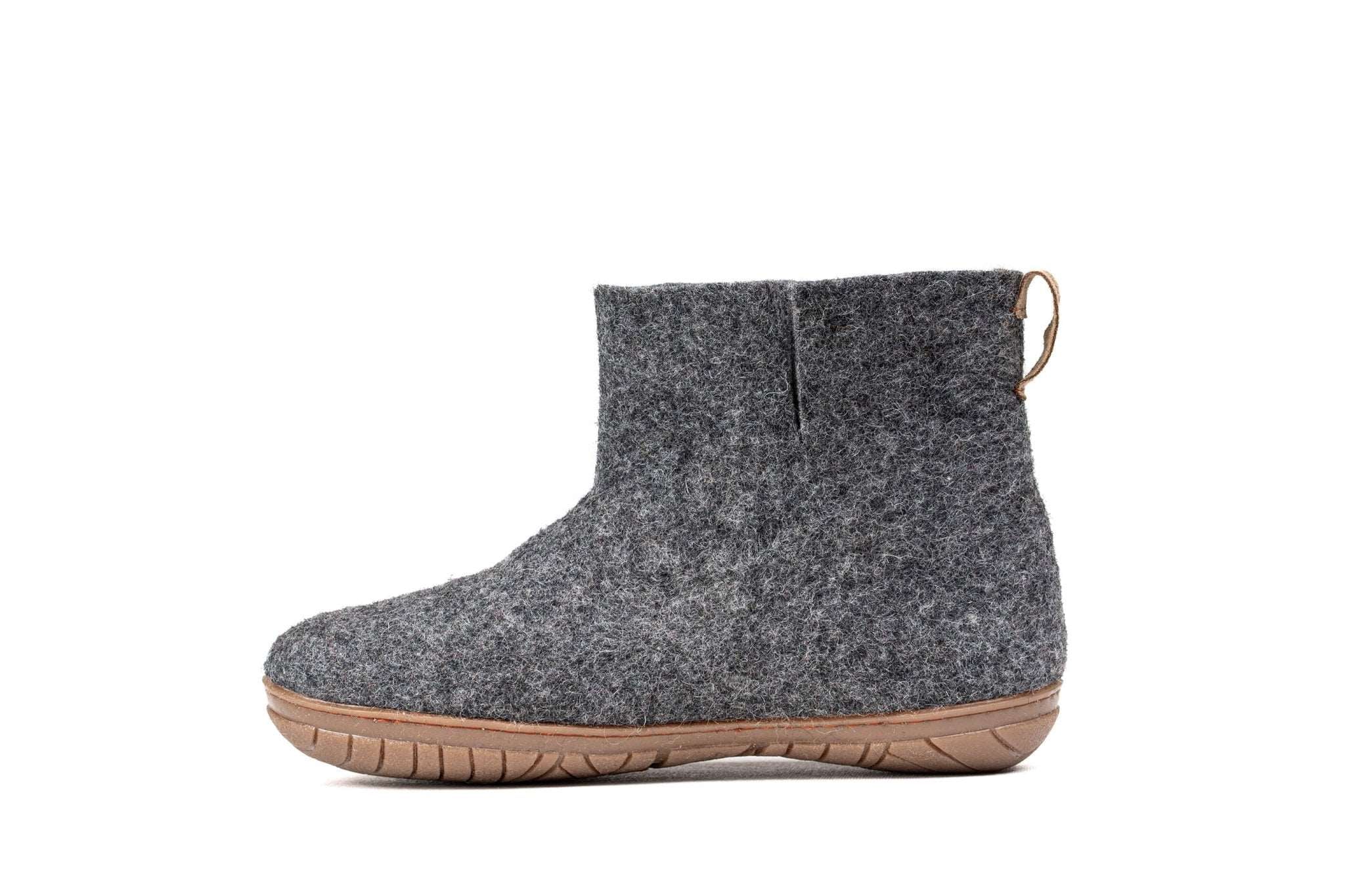 Outdoor Low Boots With Rubber Sole - Charcoal - Woollyes