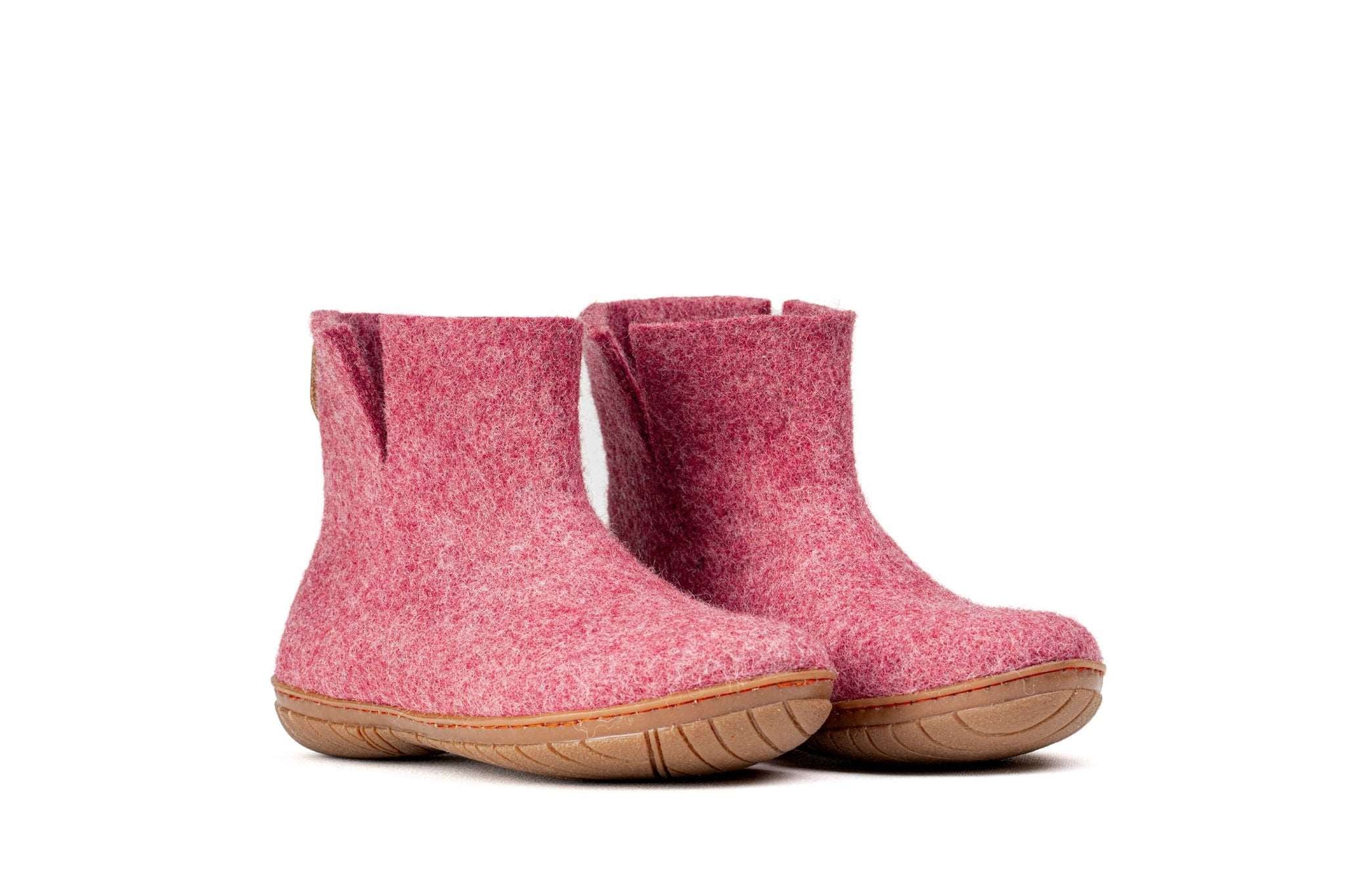 Outdoor Low Boots With Rubber Sole - Cherry Pink - Woollyes