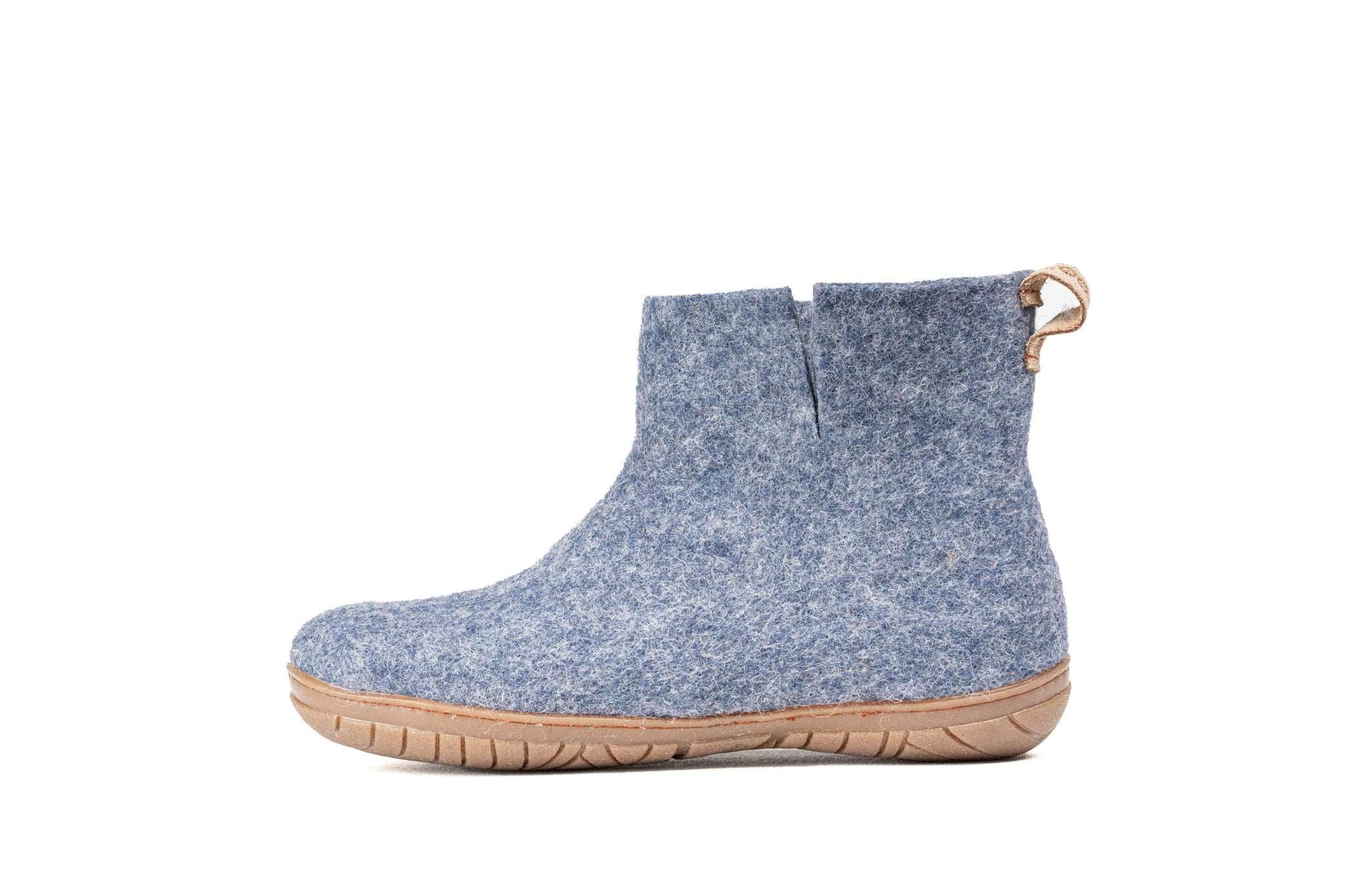 Outdoor Low Boots With Rubber Sole - Denim - Woollyes