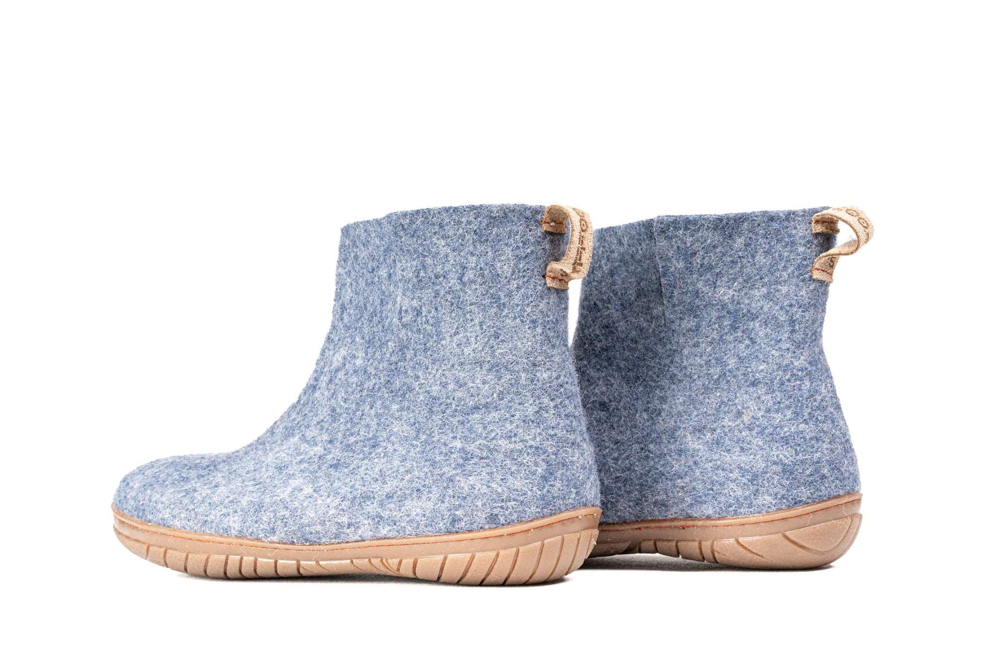 Outdoor Low Boots With Rubber Sole - Denim - Woollyes