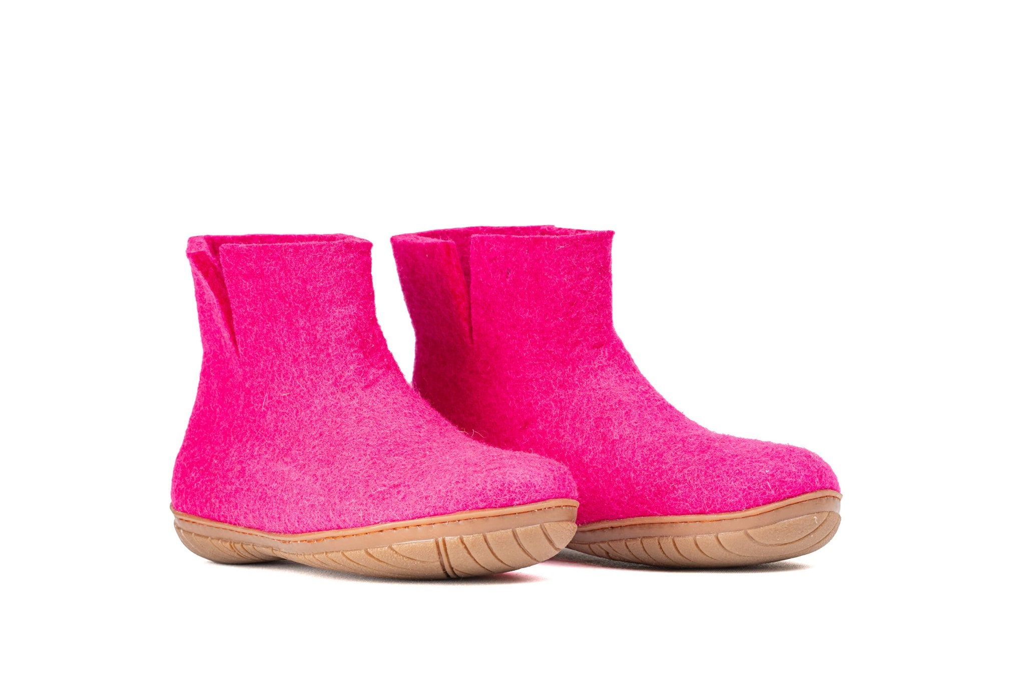 Outdoor Low Boots With Rubber Sole - Fuchsia - Woollyes