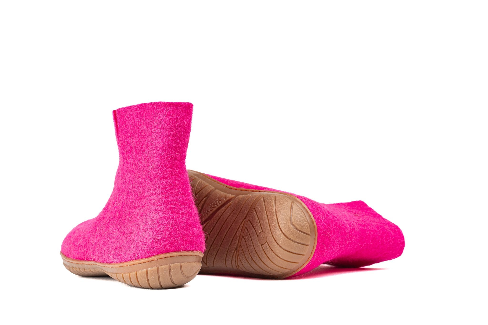 Outdoor Low Boots With Rubber Sole - Fuchsia - Woollyes