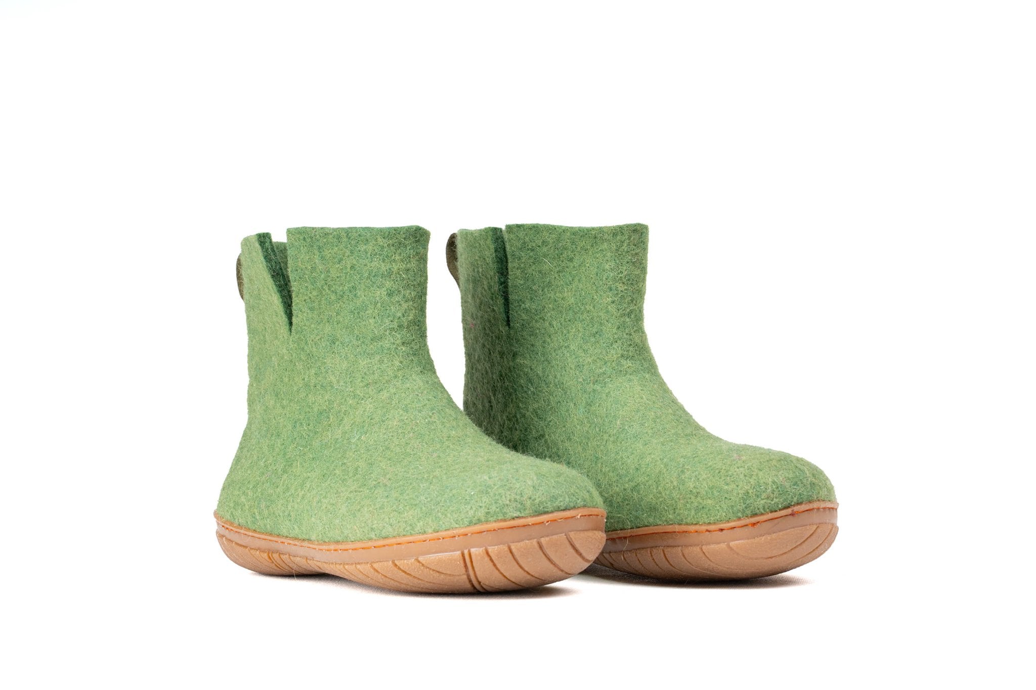 Outdoor Low Boots With Rubber Sole - Green - Woollyes