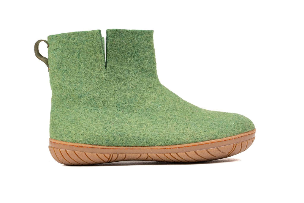 Outdoor Low Boots With Rubber Sole - Green - Woollyes