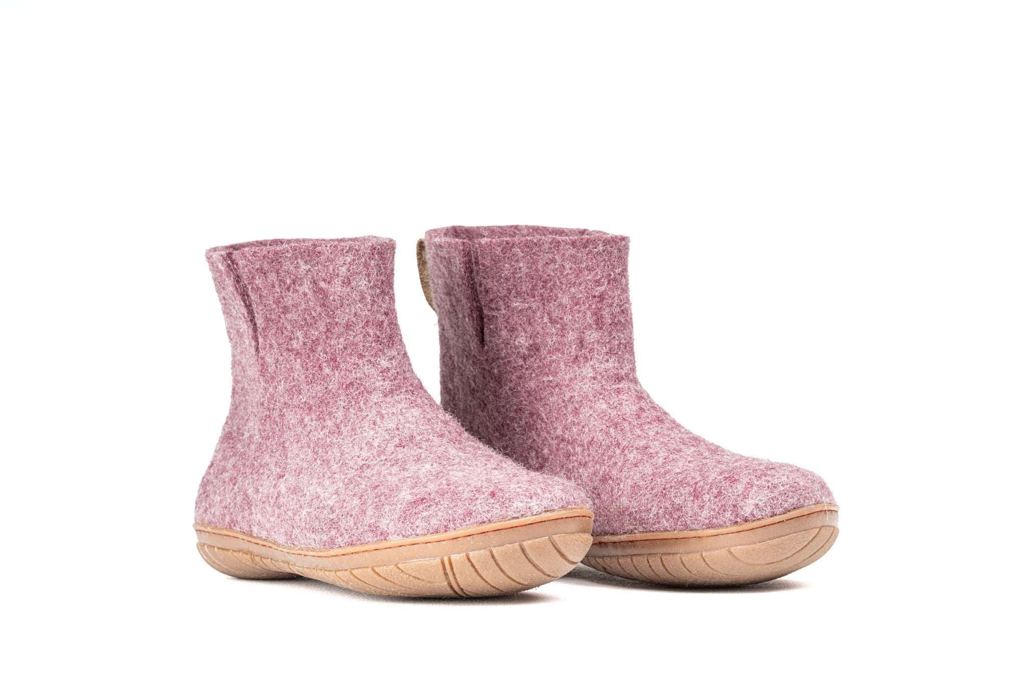 Outdoor Low Boots With Rubber Sole - Lavender - Woollyes