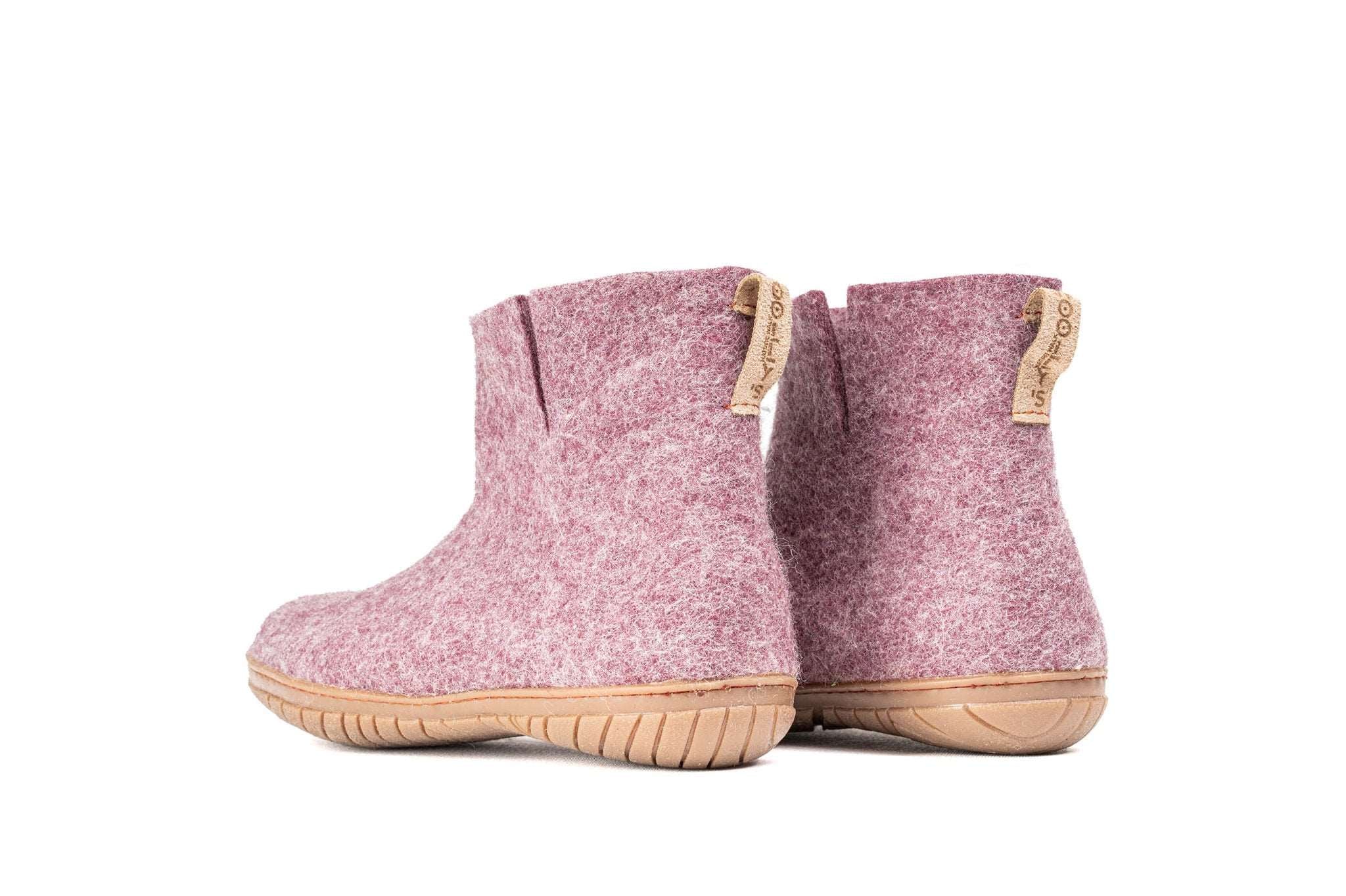 Outdoor Low Boots With Rubber Sole - Lavender - Woollyes