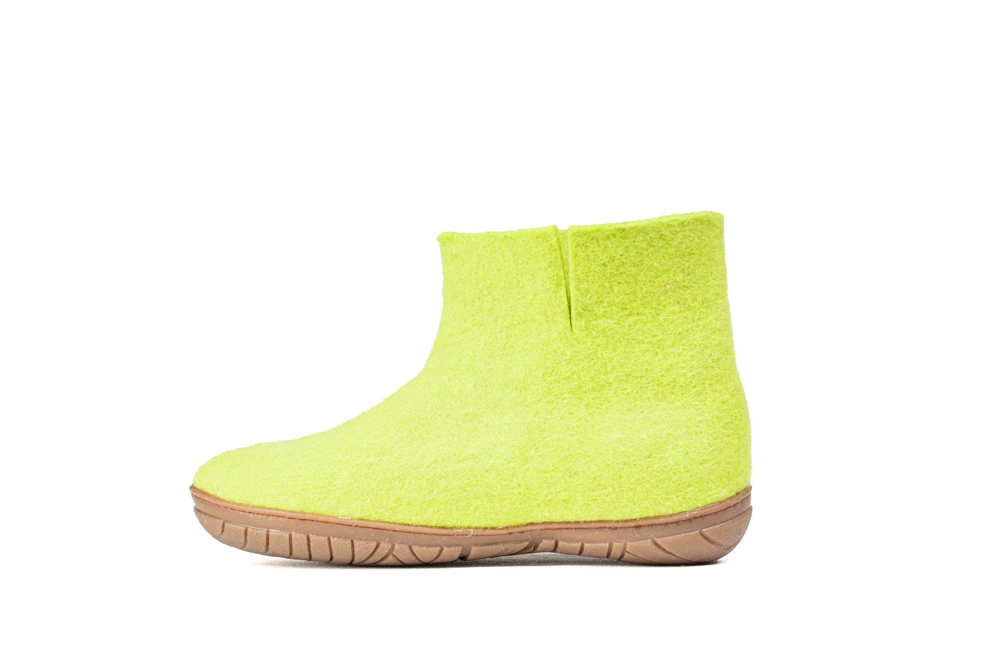 Outdoor Low Boots With Rubber Sole - Lime Green - Woollyes