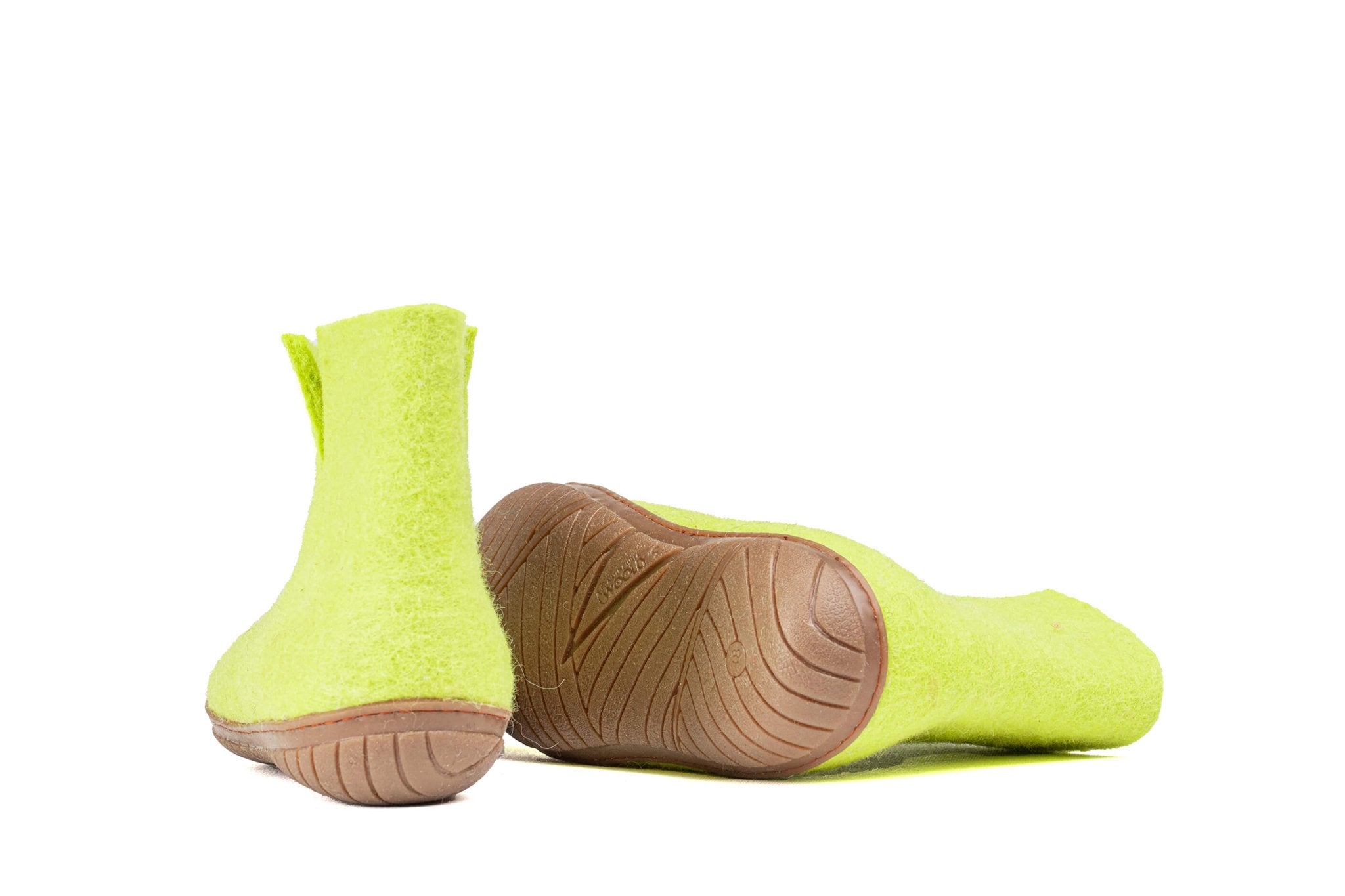 Outdoor Low Boots With Rubber Sole - Lime Green - Woollyes