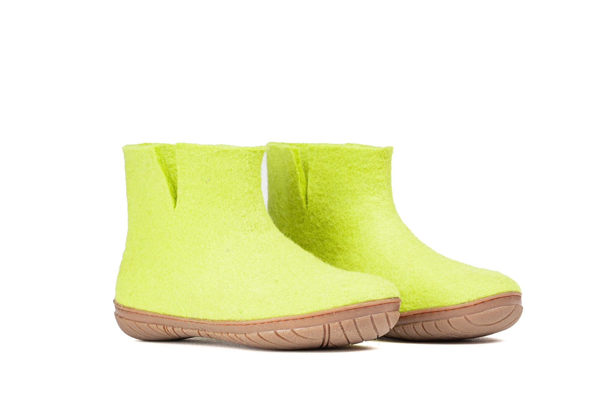 Outdoor Low Boots With Rubber Sole - Lime Green - Woollyes