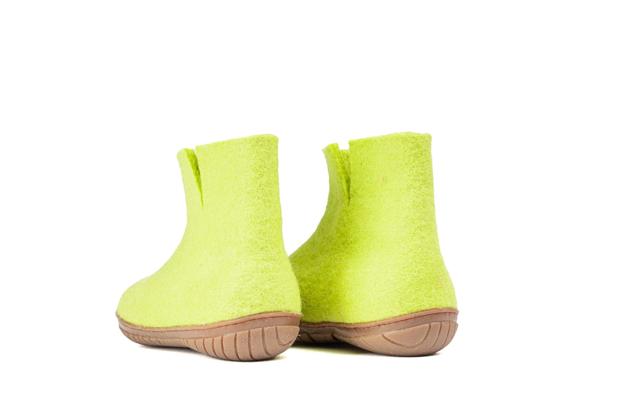 Outdoor Low Boots With Rubber Sole - Lime Green - Woollyes