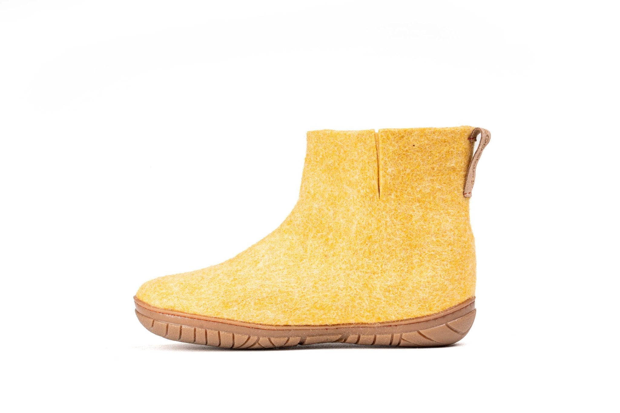 Outdoor Low Boots With Rubber Sole - Mustard - Woollyes