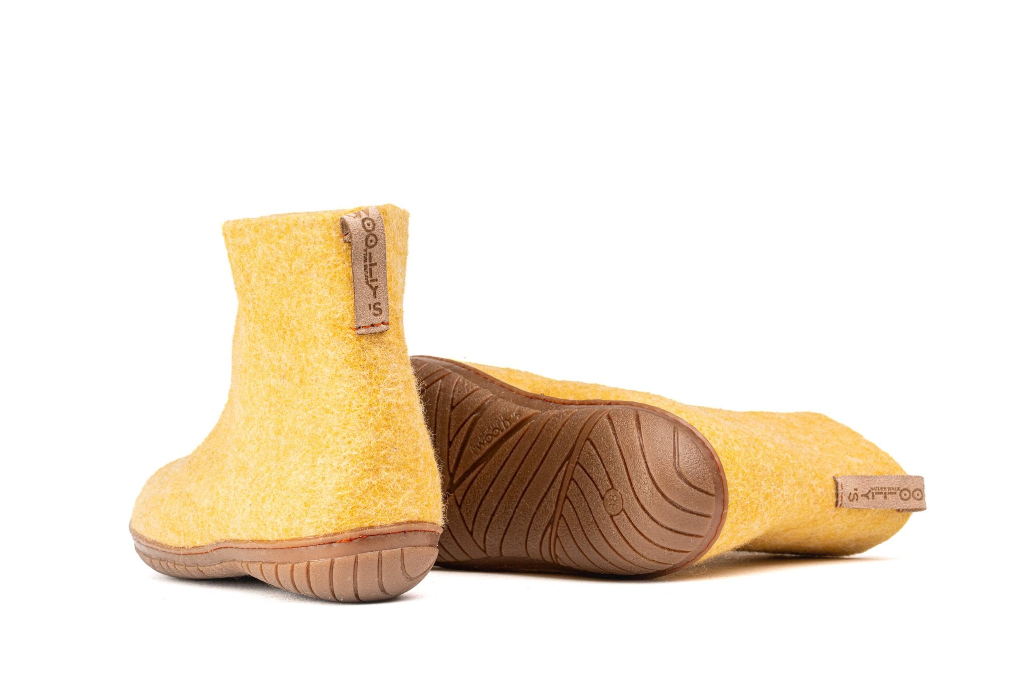 Outdoor Low Boots With Rubber Sole - Mustard - Woollyes