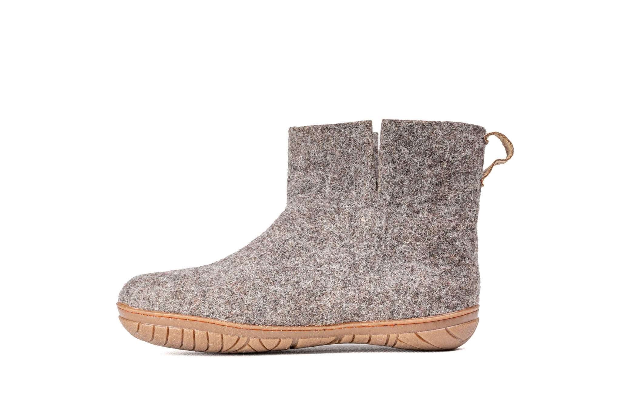 Outdoor Low Boots With Rubber Sole - Natural Brown - Woollyes