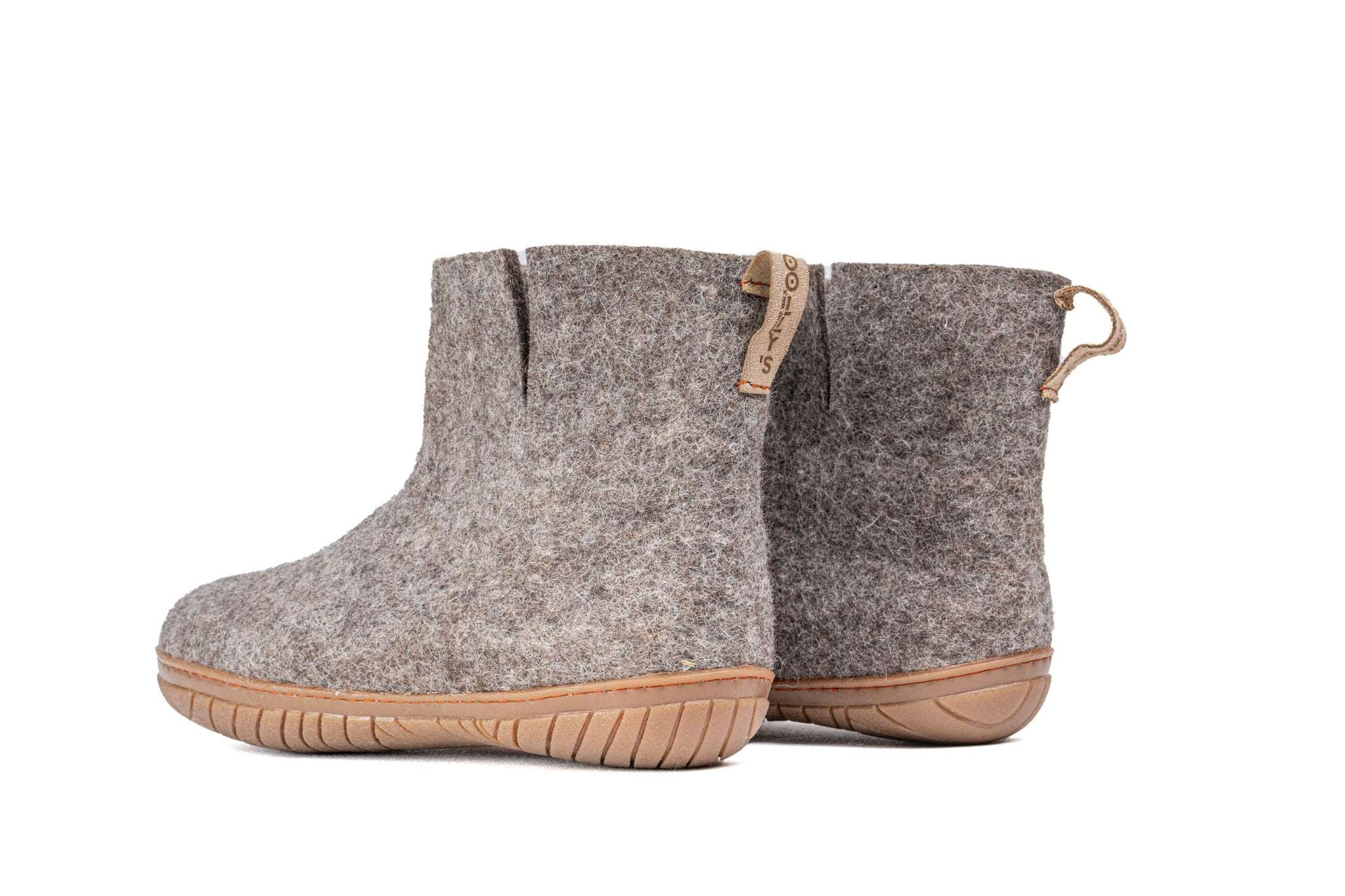 Outdoor Low Boots With Rubber Sole - Natural Brown - Woollyes