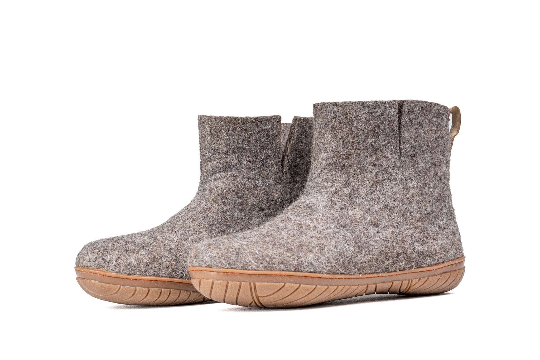 Outdoor Low Boots With Rubber Sole - Natural Brown - Woollyes