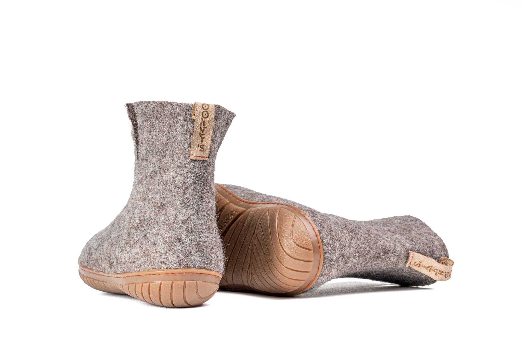 Outdoor Low Boots With Rubber Sole - Natural Brown - Woollyes