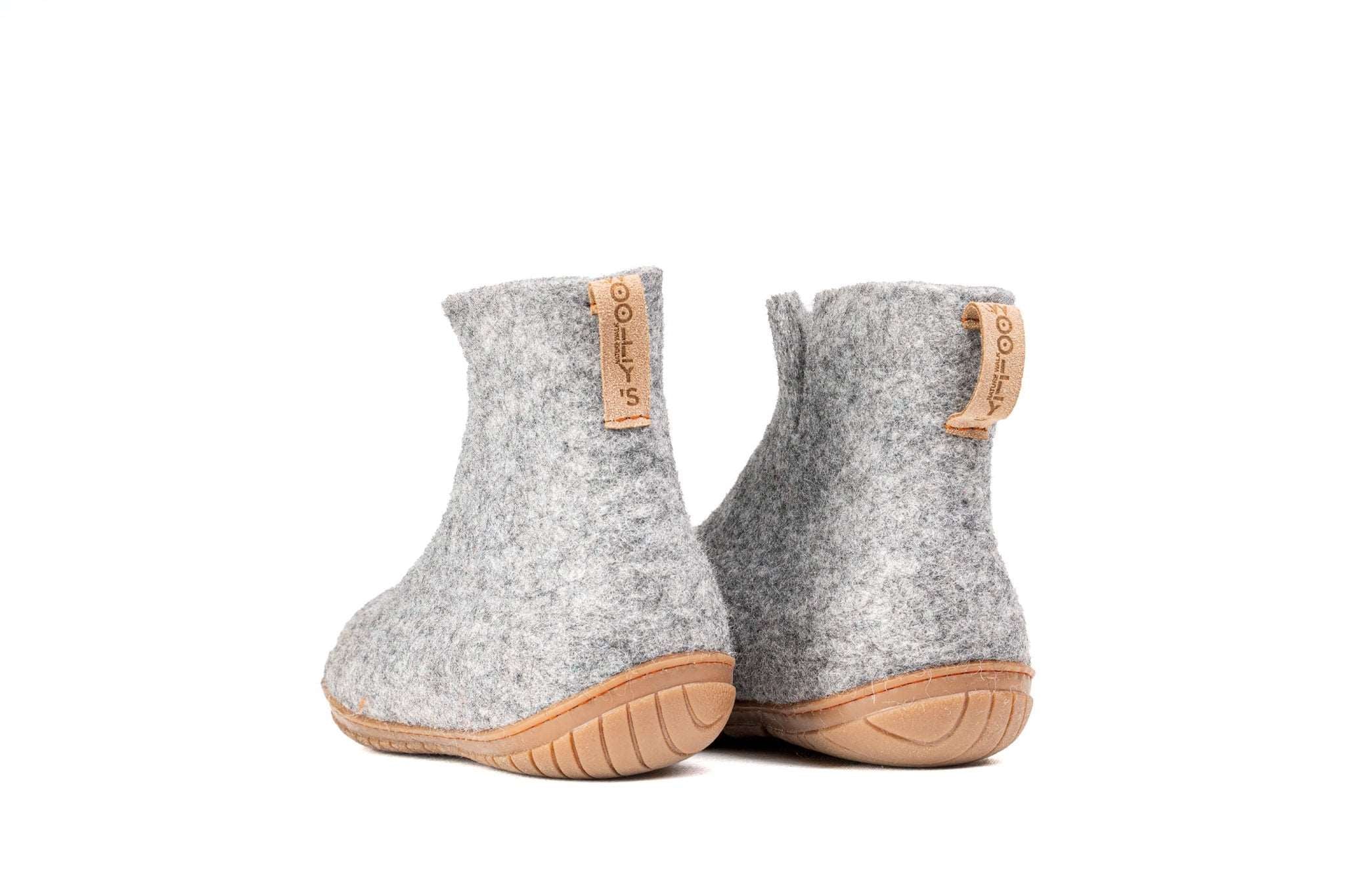 Outdoor Low Boots With Rubber Sole - Natural Grey - Woollyes