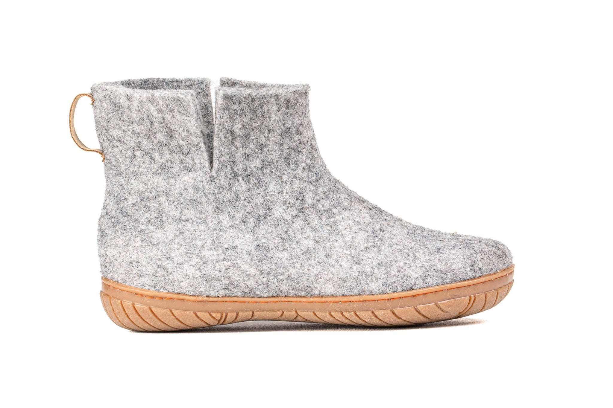 Outdoor Low Boots With Rubber Sole - Natural Grey - Woollyes