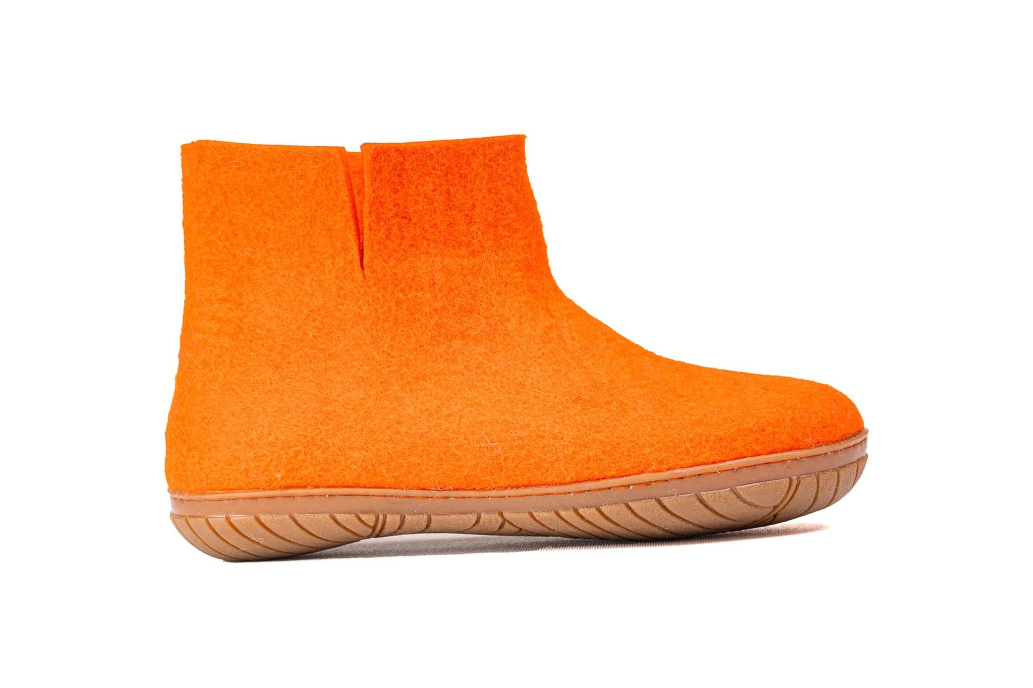 Outdoor Low Boots With Rubber Sole - Orange - Woollyes
