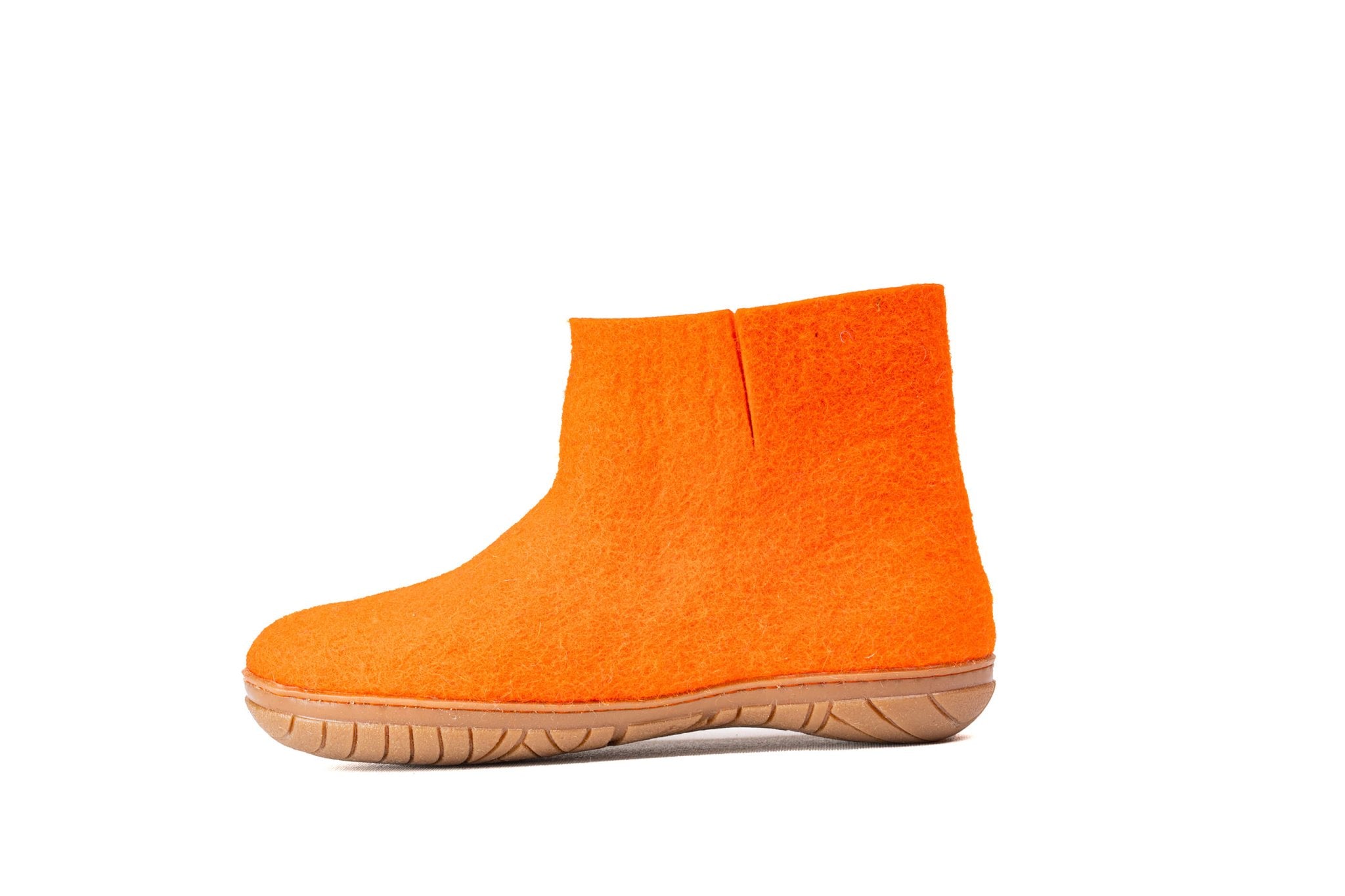 Outdoor Low Boots With Rubber Sole - Orange - Woollyes