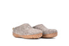 Outdoor Open Heel Slippers With Leather Sole - Natural Brown - Woollyes