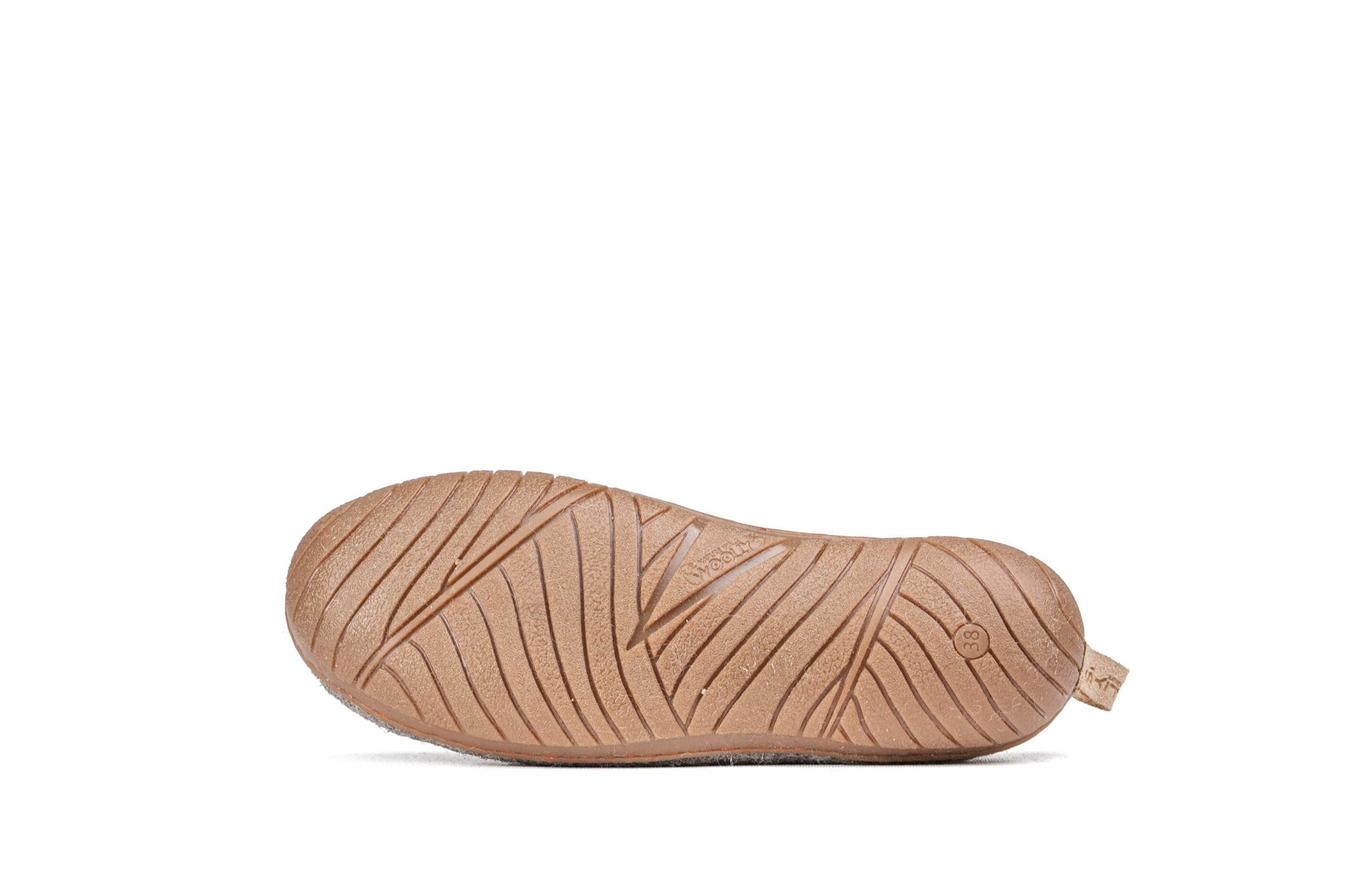 Outdoor Open Heel Slippers With Leather Sole - Natural Brown - Woollyes - Rubber Sole