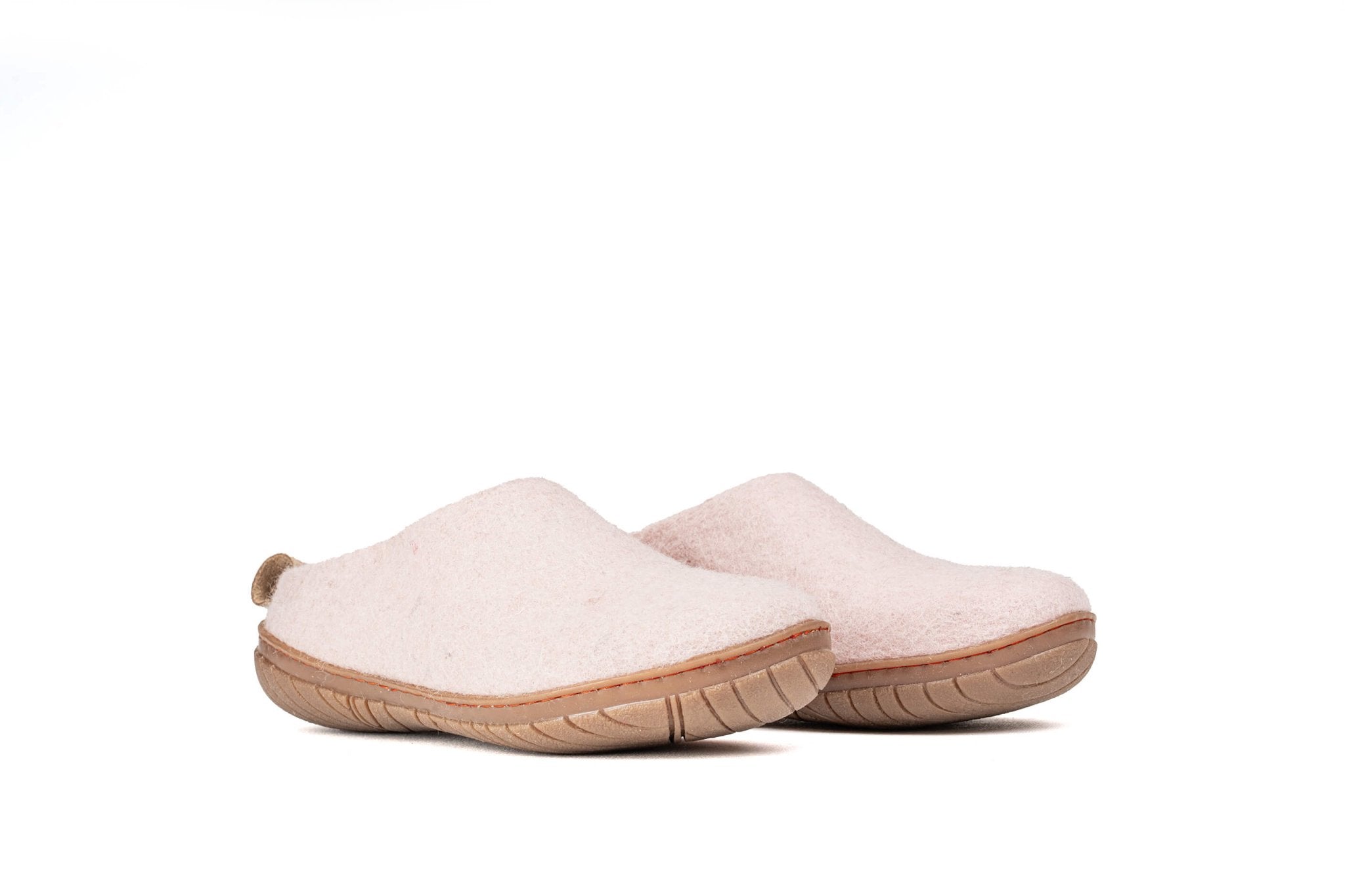 Outdoor Open Heel Slippers With Rubber Sole - Baby Pink - Woollyes