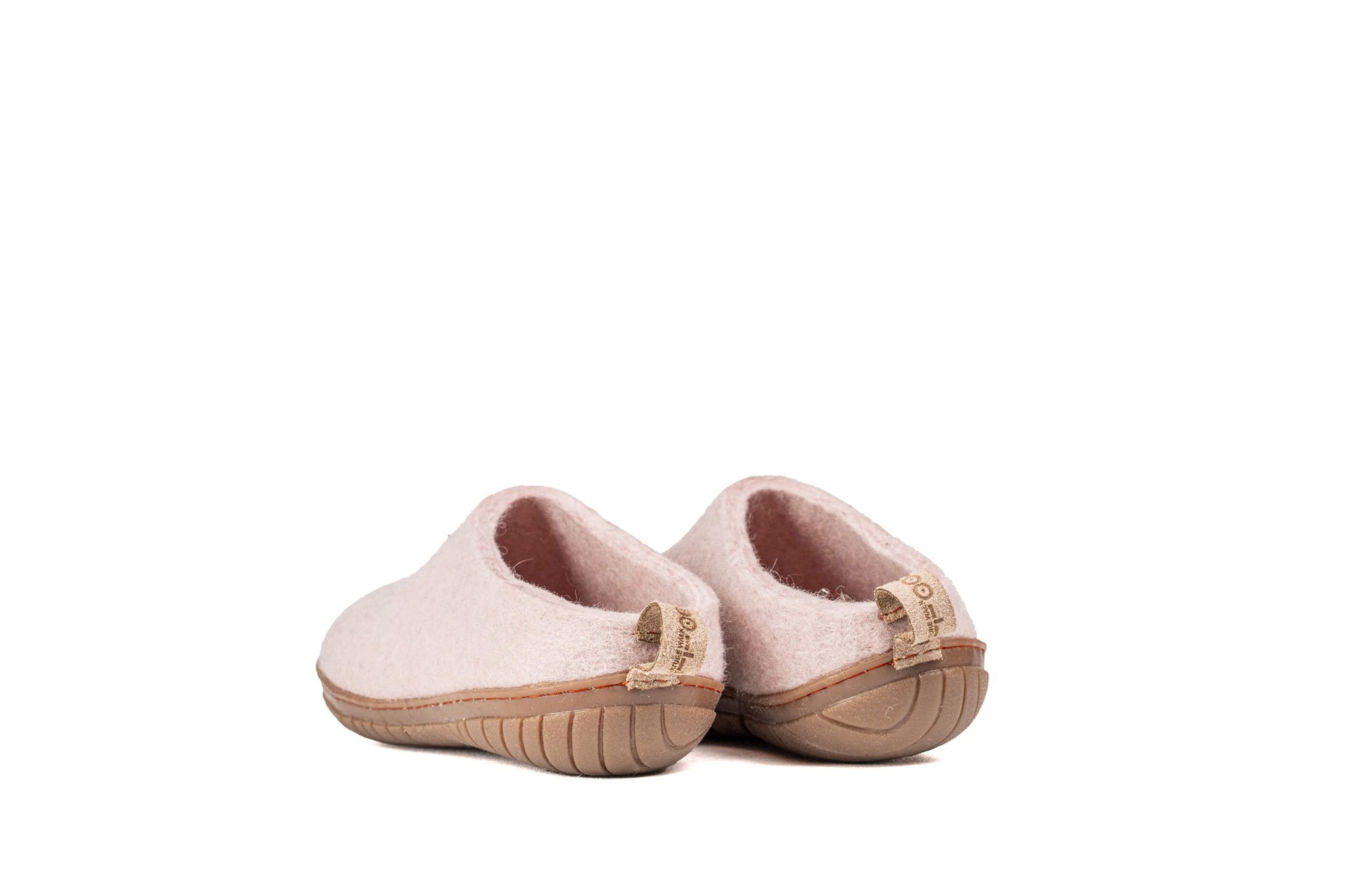 Outdoor Open Heel Slippers With Rubber Sole - Baby Pink - Woollyes