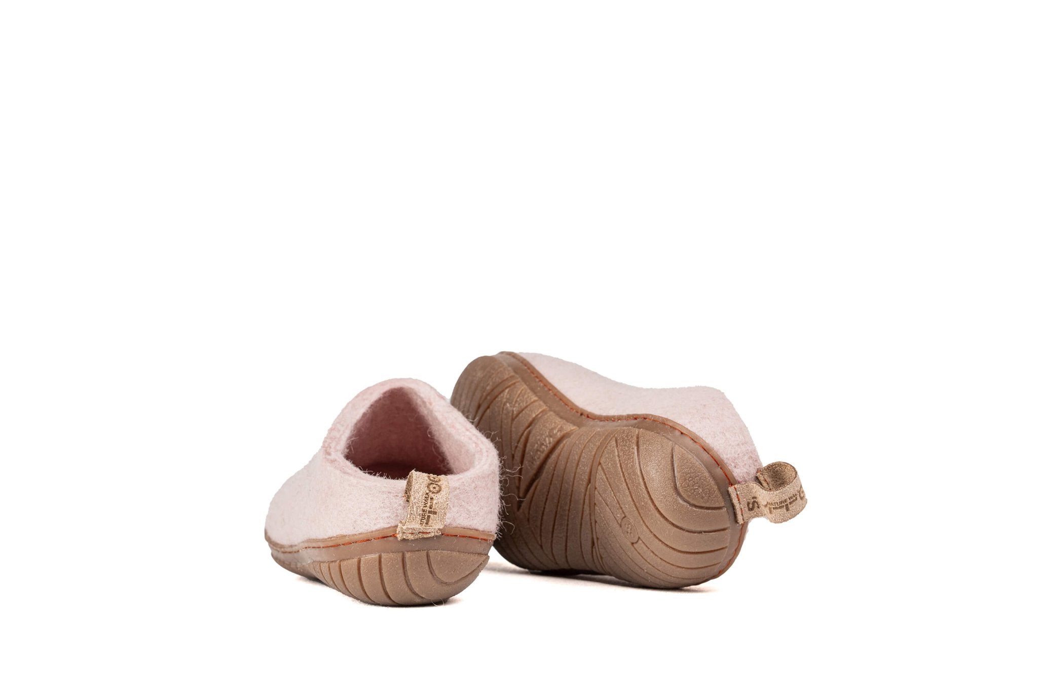 Outdoor Open Heel Slippers With Rubber Sole - Baby Pink - Woollyes