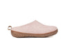 Outdoor Handmade Open Heel Slippers With Rubber Sole - Baby Pink - Woollyes